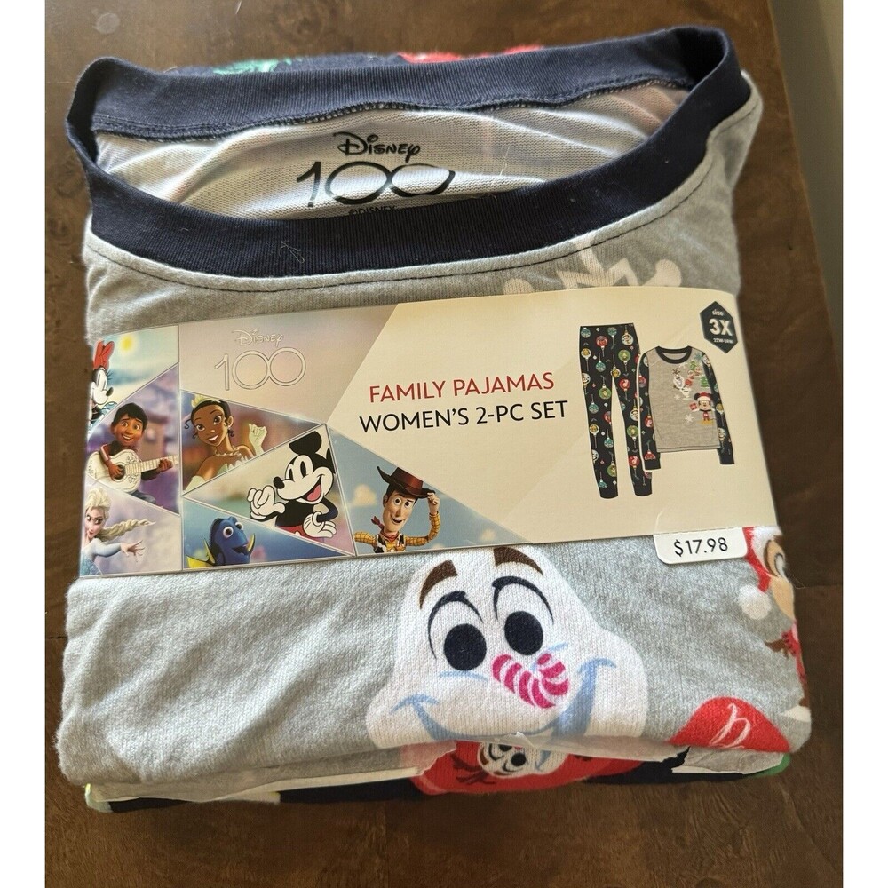 Disney’s 100th Anniversary Women's Matching Family Pajamas Set 2pc New Size XXXL
